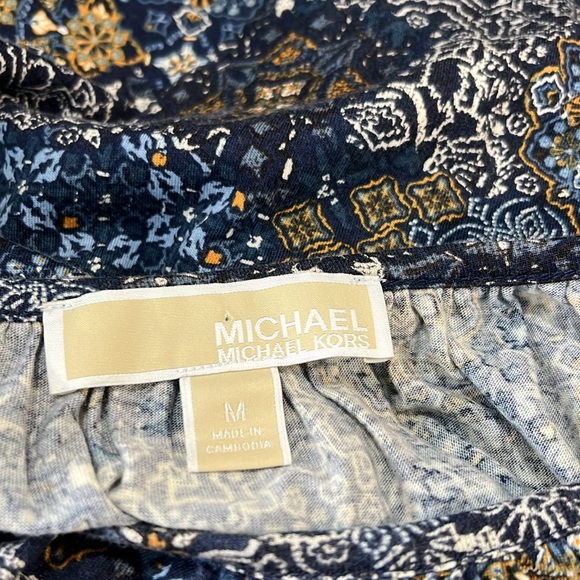 MICHAEL (Michael Kors) Medallion Print Boho Top w 3/4 Sleeves-Medium - Picture 3 of 3